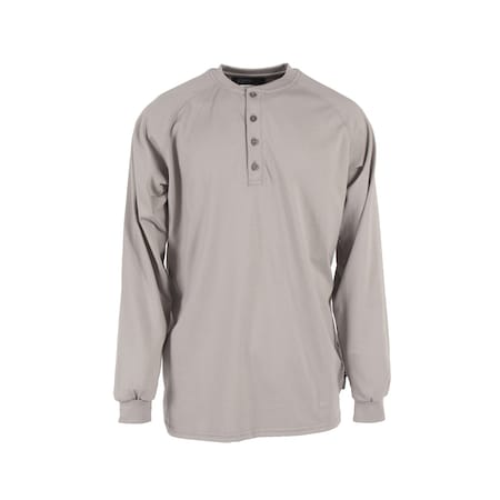 Workwear 6 Oz Cotton FR Henley Shirt-GY-5X